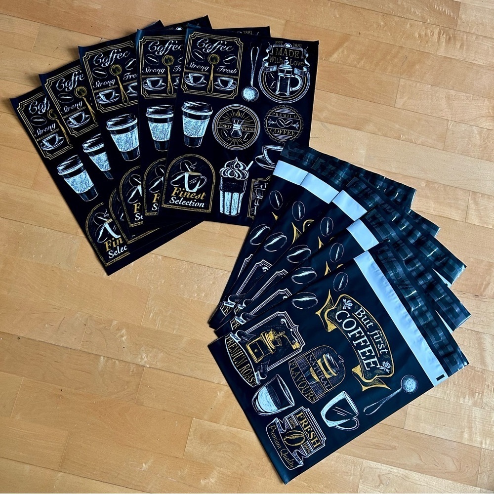10 Count - 10x13 inch Polymailers (BUT FIRST, COFFEE) - Picture 3 of 10